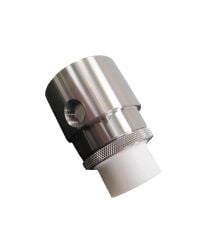 The airflow from this stainless steel Adjustable Air Amplifier with PTFE plug helped pull a sticky material through a process and prevented the material from depositing on the Air Amplifier.