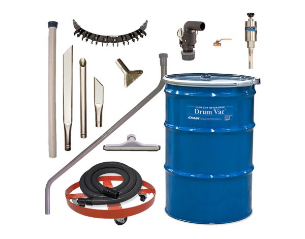 Model 6395 55 Gallon Premium High Lift Reversible Drum Vac System 