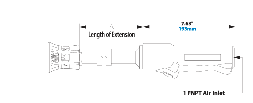 TurboBlast Safety Air Gun Dimensions