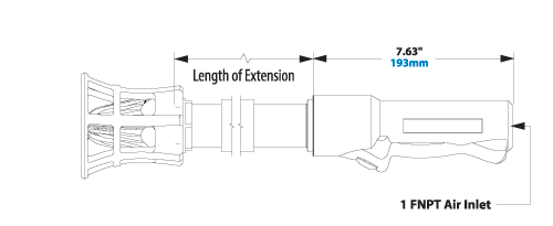 TurboBlast Safety Air Gun Dimensions