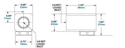 Dimensions - 3/8 NPT FullStream Cone Liquid Atomizing Nozzle