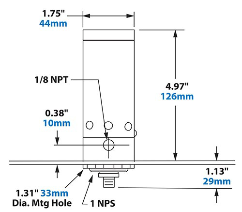 EXAIR small NEMA 4 Cabinet Cooler Dimensions