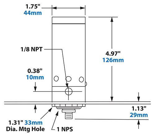 EXAIR small NEMA 4X Cabinet Cooler Dimensions