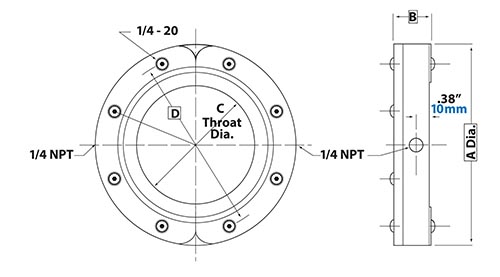 EXAIR Standard Air Wipe Dimensions